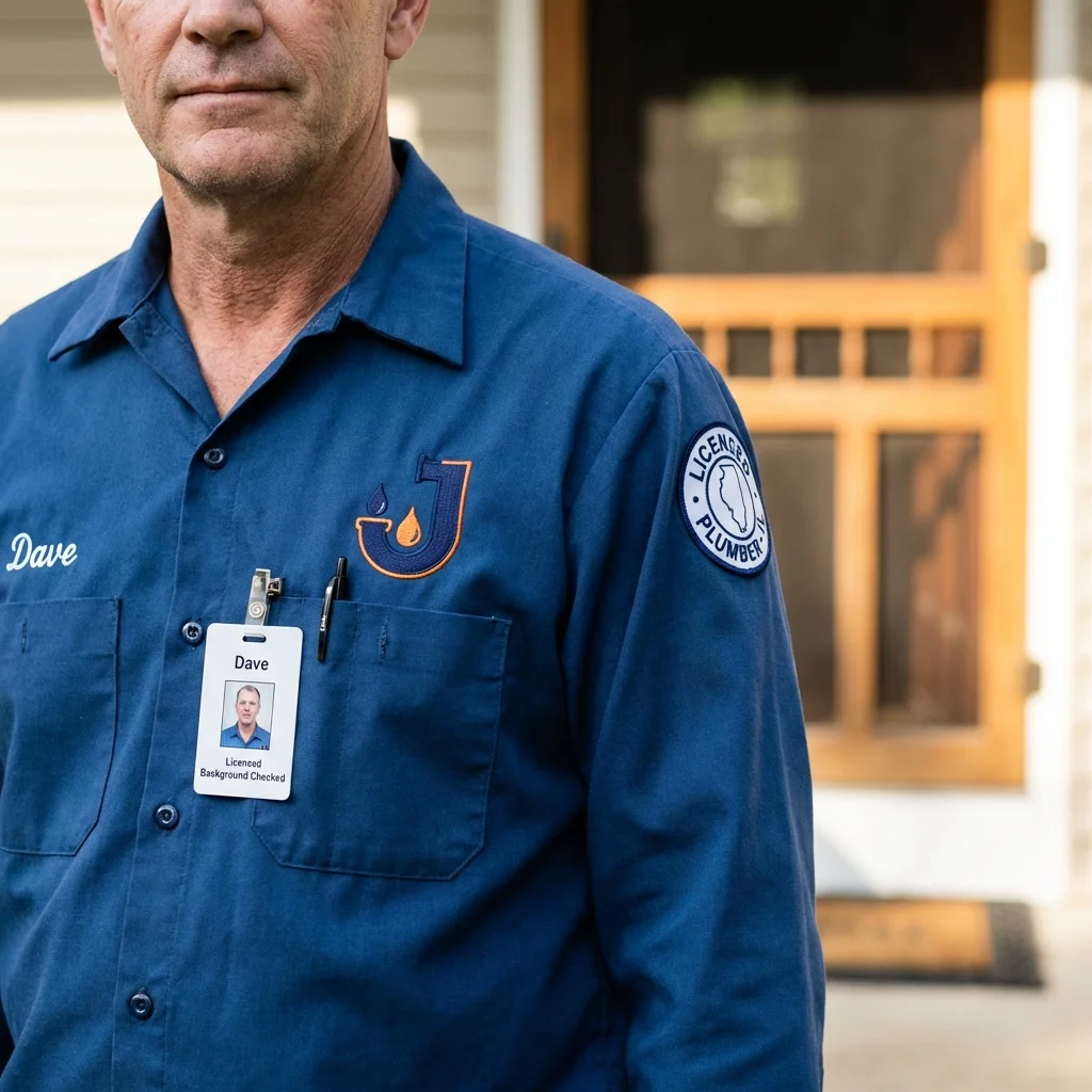 Licensed plumber showing ID badge in Cottonwood, MN